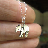 Sterling Silver Mother Daughter Tapir Necklaces