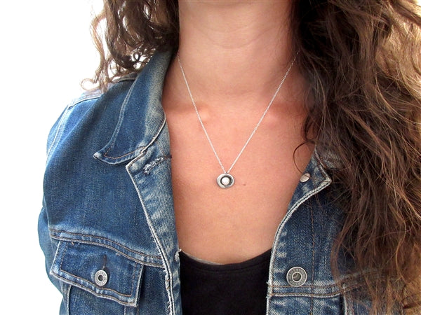 Round Sterling Silver and Pearl Necklace - Pearl Jewelry