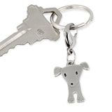 Pewter Puppy Keychain