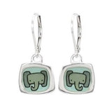 Tiny Elephant Earrings - Enamel and Sterling Silver Baby Elephant Earrings