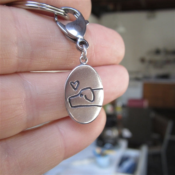 Sterling Silver Love Me, Love My Dog Keychain