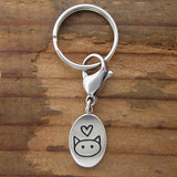 Sterling Silver Love Me, Love My Cat Keychain