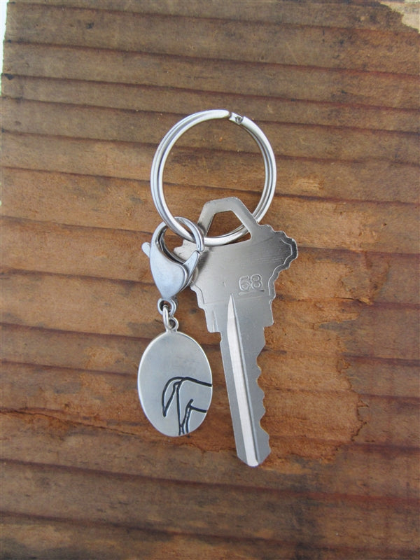 Sterling Silver Horse of Course Keychain