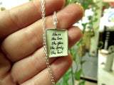 This us... Anniversary Necklace, Handmade with Enamel and Sterling Silver