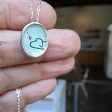 Love Dog Necklace on Robin's Egg Blue - Dog jewelry