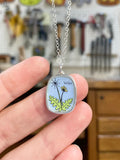 Sterling Silver and Enamel Dandelion Wish Necklace on Adjustable Chain
