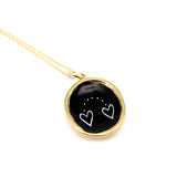 Gold Dot Heart Necklace - Heart to Heart Pendant