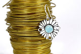 Blue Chalcedony Flower Earrings - Gemstone Dangle Earring