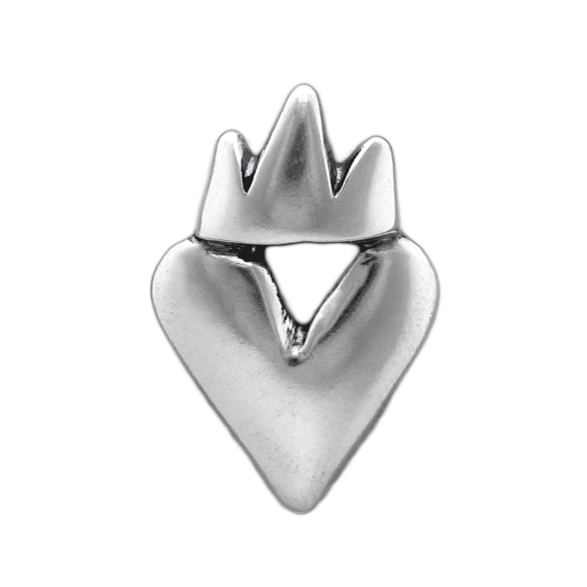 Sterling Silver Crown Heart Necklace - Large Claddagh Pendant on Adjustable Chain