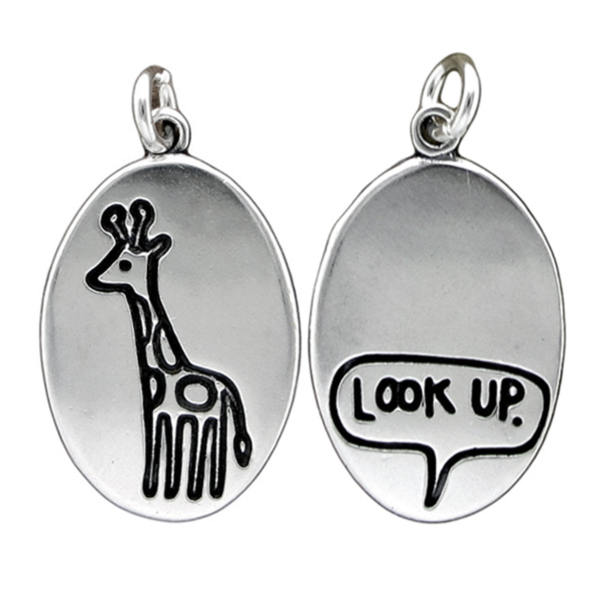 Sterling Silver Giraffe Charm Necklace on Adjustable Chain