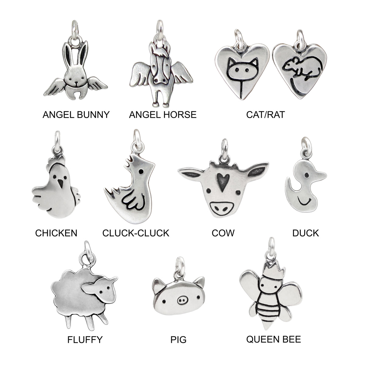 Set of 12 Farm Charms, Animal Charms and Beads : Clothing, Shoes & Jewelry  