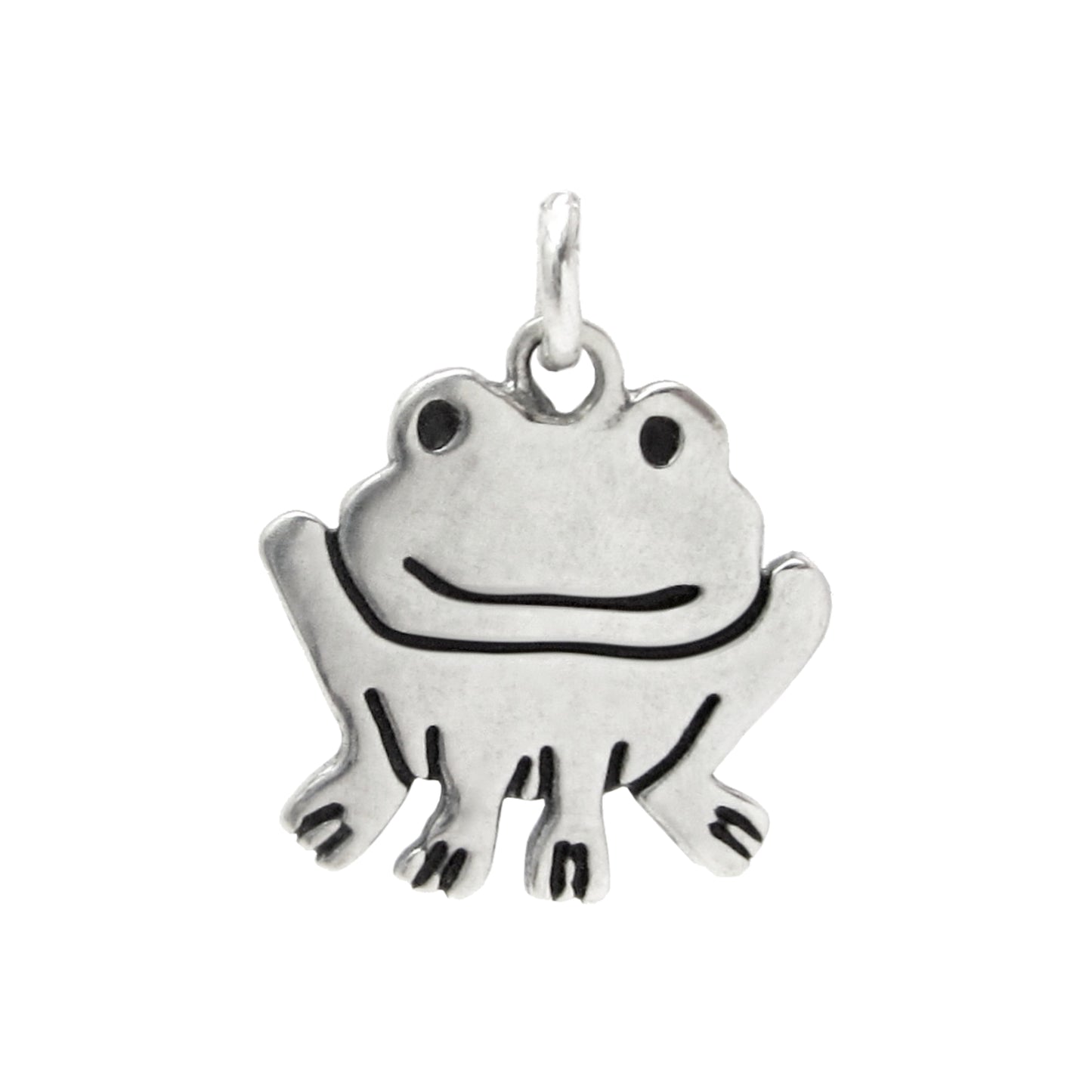 Sterling Silver Frog Necklace - Frog Charm on an Adjustable Chain