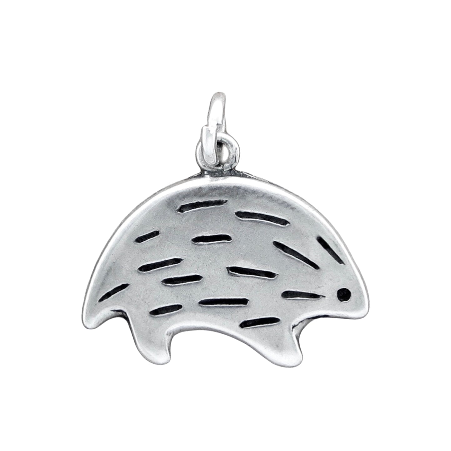 Sterling Silver Hedgehog Charm Necklace on Adjustable Chain
