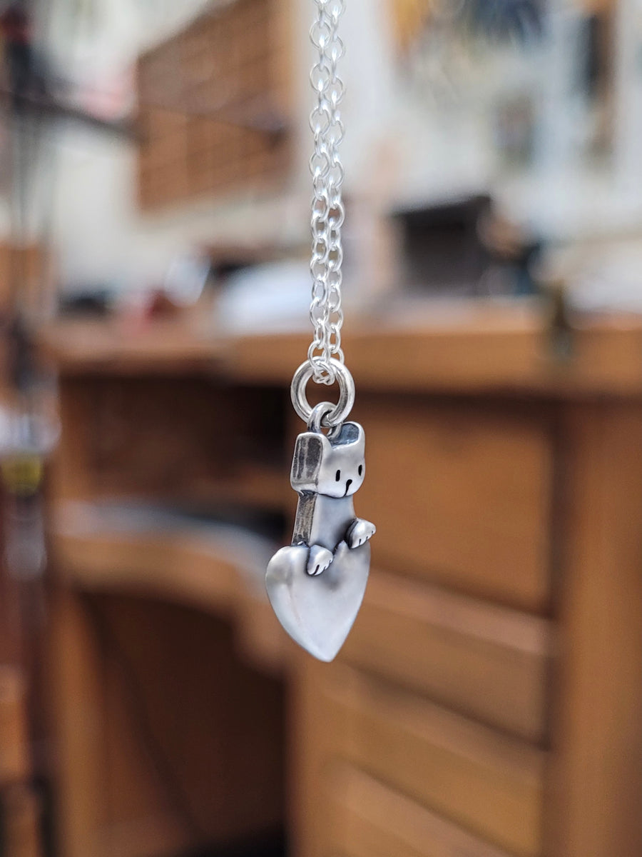 Tiny Sneaky Cat Charm Necklace - Small, Detailed and Adorable! Cat Jew –  Mark Poulin Jewelry