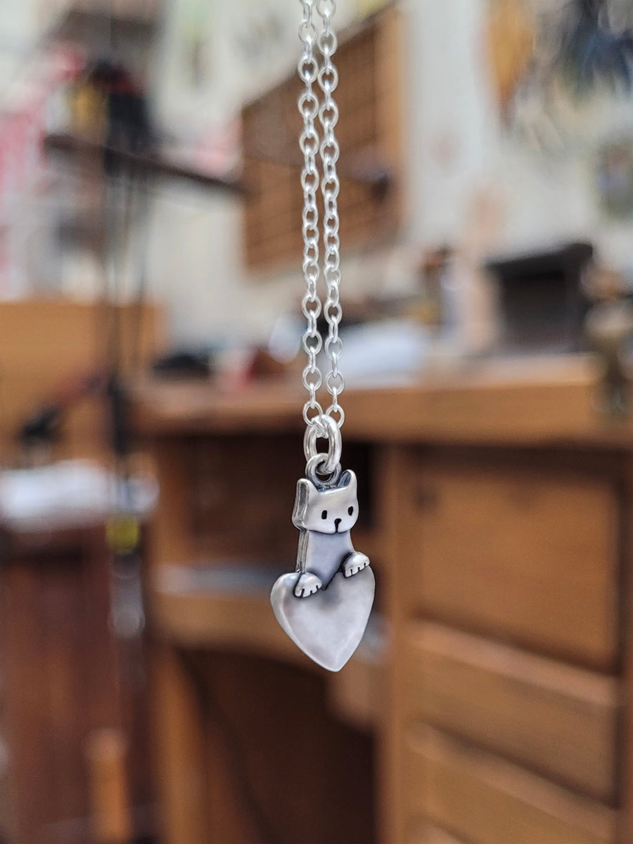 Tiny Sneaky Cat Charm Necklace - Small, Detailed and Adorable! Cat Jew –  Mark Poulin Jewelry