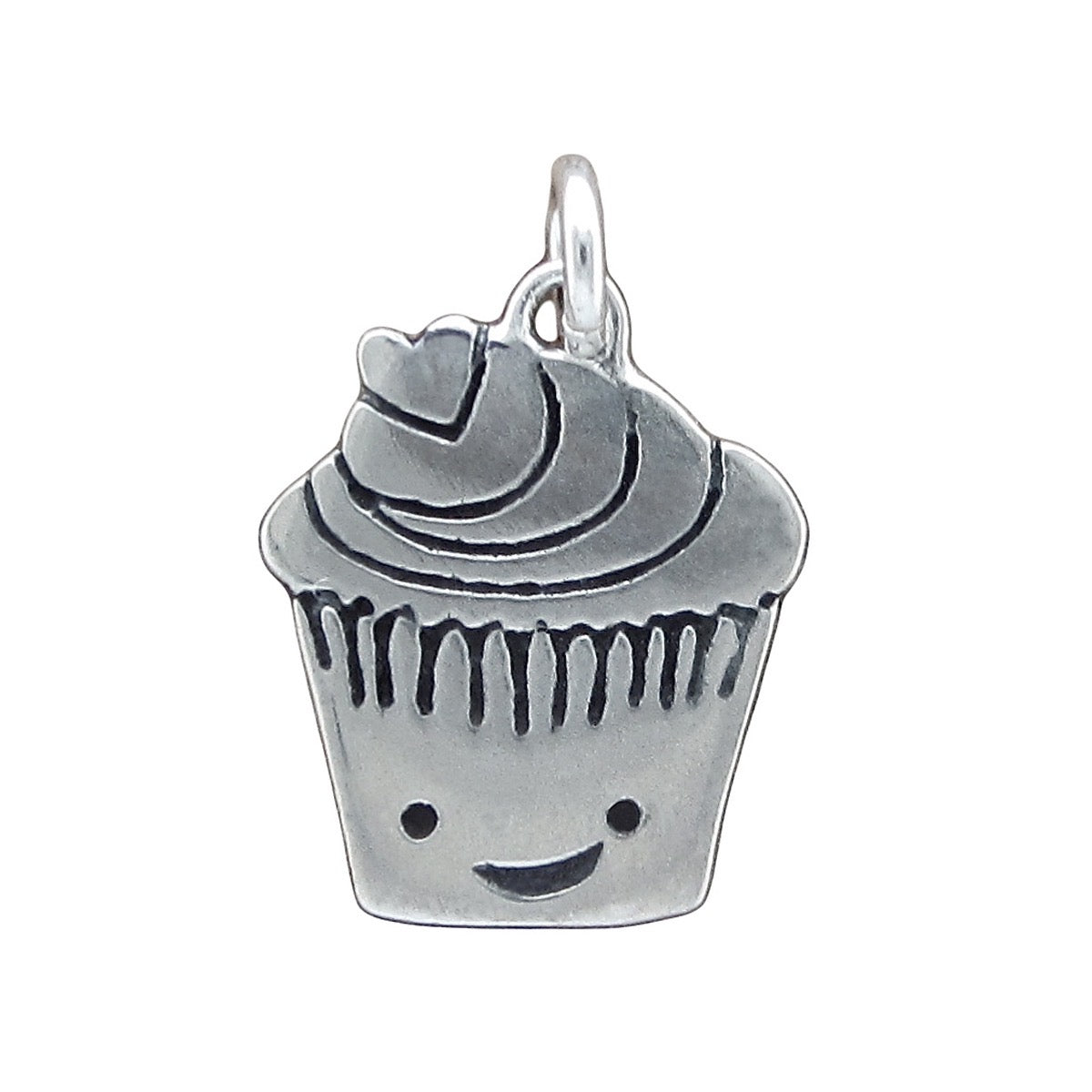 Sterling Silver Cupcake Charm Necklace on an Adjustable Chain
