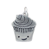 Sterling Silver Cupcake Charm Necklace on an Adjustable Sterling Chain