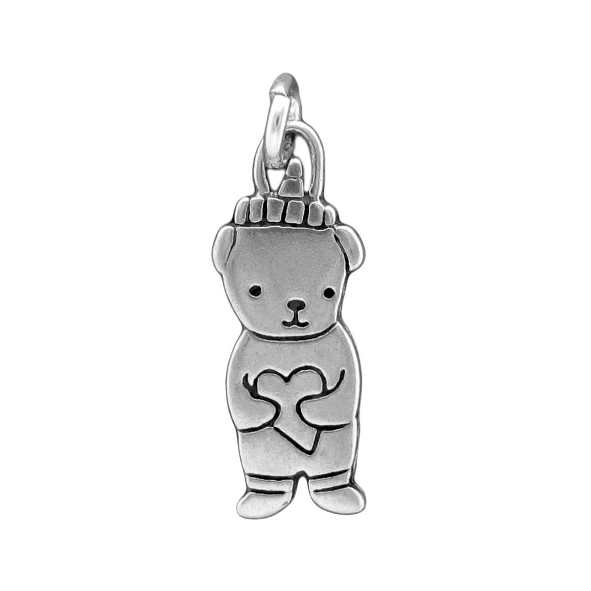 Little Honey Bear Charm Necklace in Sterling Silver