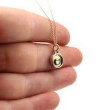 Tiny Round Brilliant White Topaz, 24K Gold and Sterling Silver Necklace