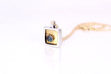 Rustic Topaz Necklace - 24k Gold and Sterling Silver Gemstone Pendant