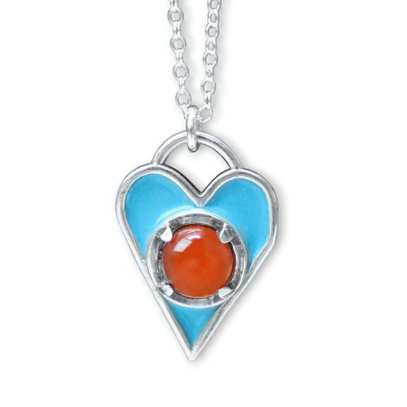Carnelian heart necklace
