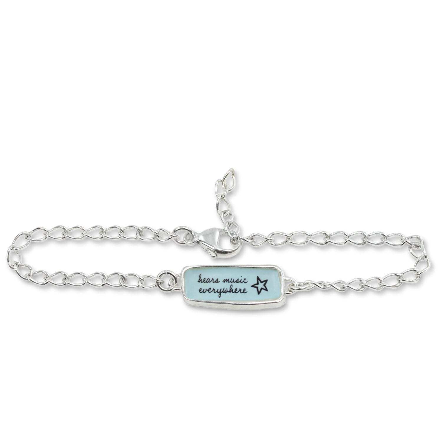 "sings to self" ring in sterling silver and enamel