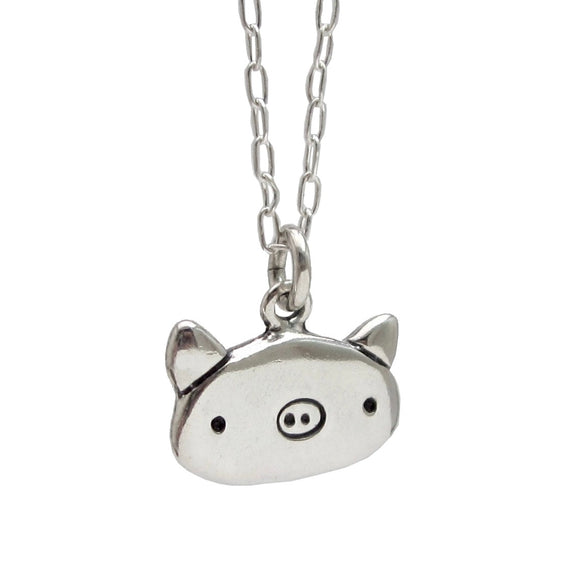 sterling silver pig charm necklace