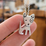 Sterling Silver Spot the Dog Charm Necklace on an Adjustable Sterling Chain