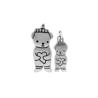 Sterling Silver Mother Daughter Honey Bear Necklace Set for Two