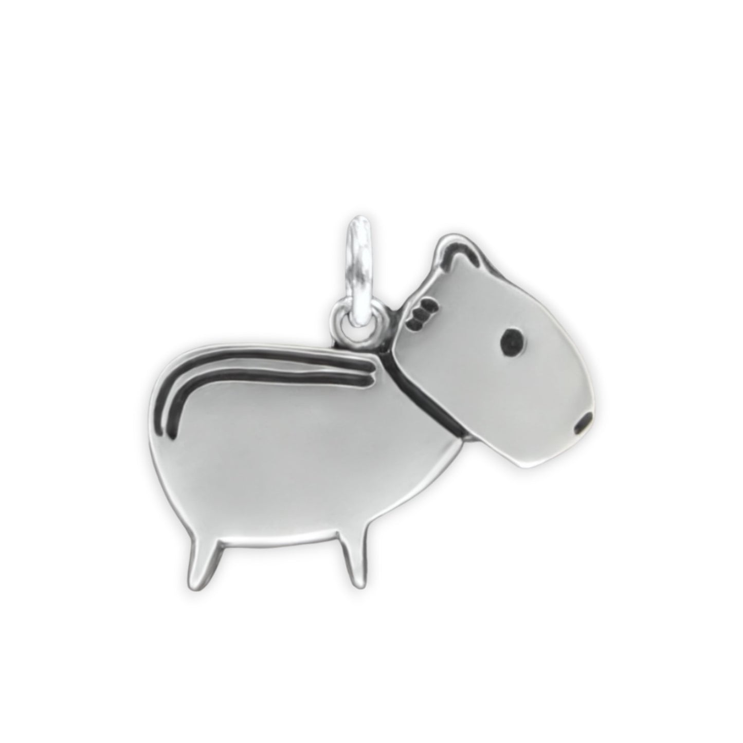 Sterling Silver Capybara Charm Necklace on Adjustable Chain
