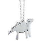 Sterling Silver Dinosaur Charm Necklace on Adjustable Sterling Chain