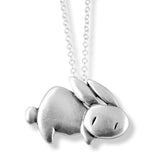 Sterling Silver Rabbit Necklace on Adjustable Sterling Chain