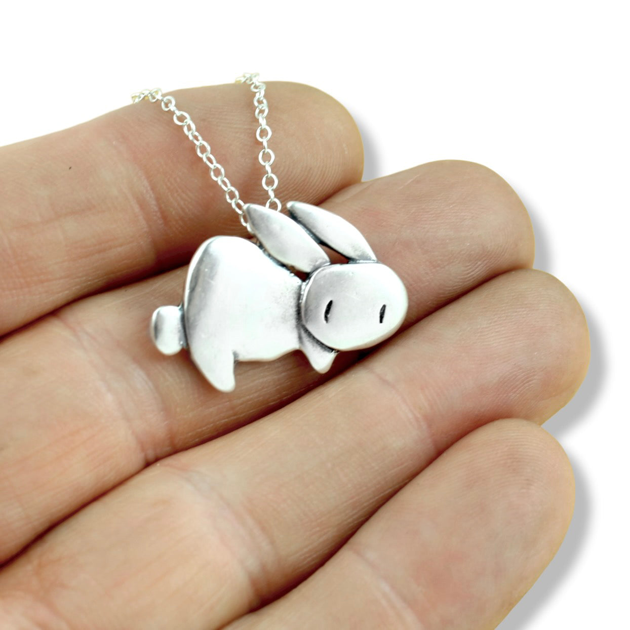 Sterling Silver Rabbit Charm Necklace – Mark Poulin Jewelry