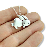 Sterling Silver Rabbit Necklace on Adjustable Sterling Chain