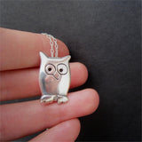 Sterling Silver Owl Charm Necklace on an Adjustable Sterling Chain