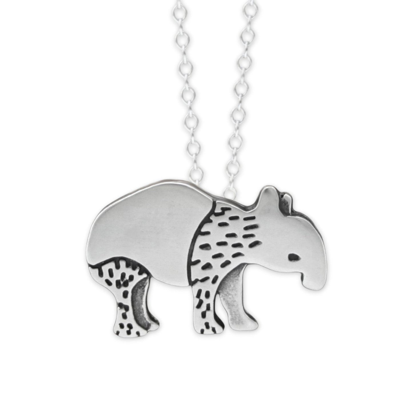 Sterling Silver Tapir Charm Necklace on an Adjustable Chain