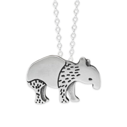 Sterling Silver Tapir Charm Necklace on an Adjustable Chain