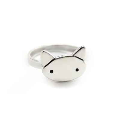 Sterling Silver Love Cat Ring