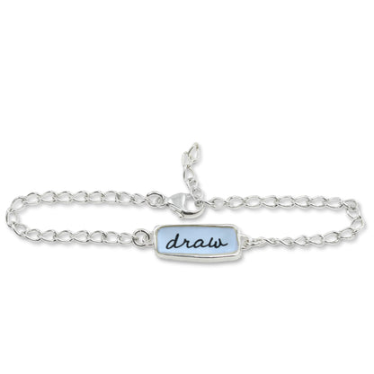 Reversible Draw and Pencil Sterling Silver and Enamel Bracelet
