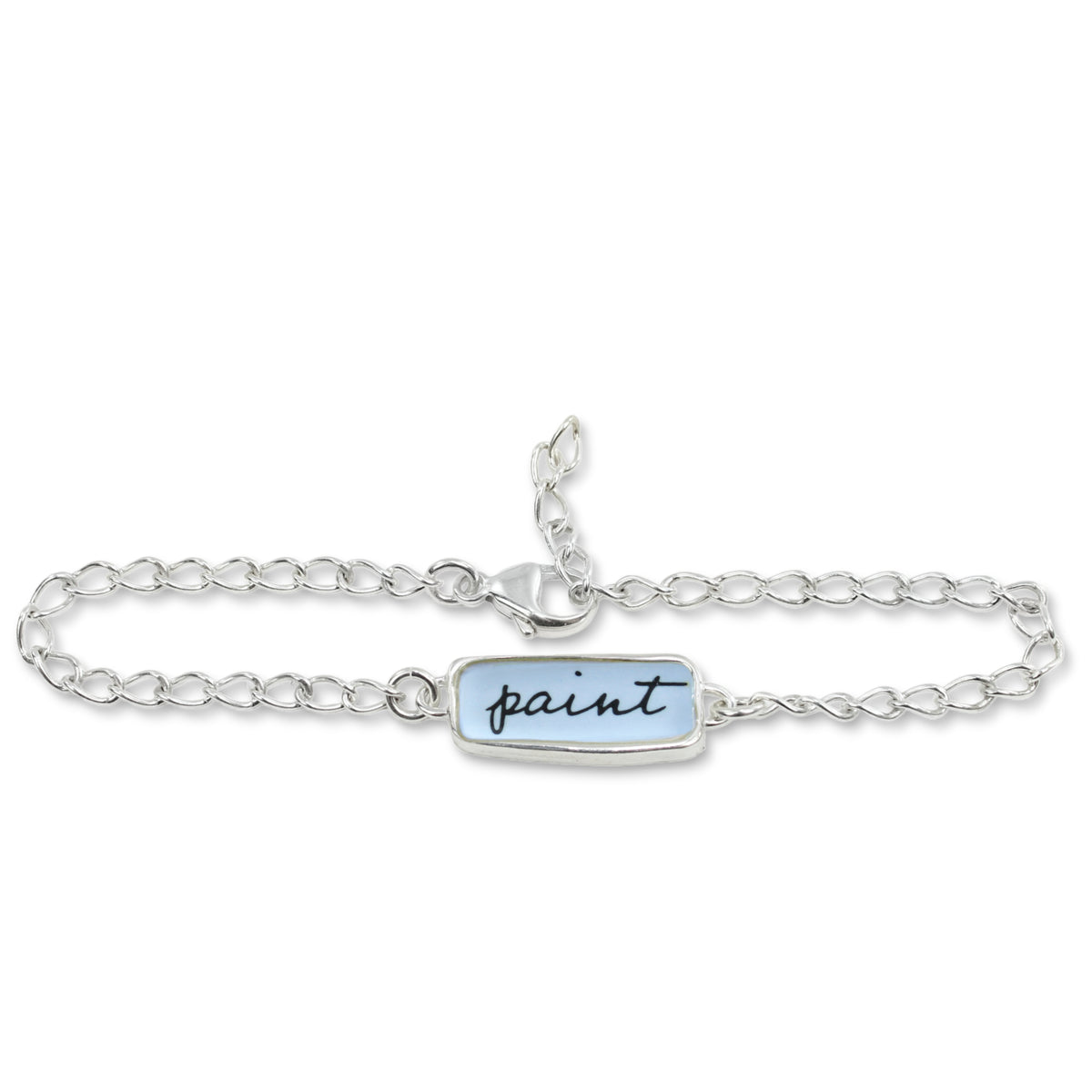 Reversible Paint and Paintbrush Sterling Silver and Enamel Bracelet