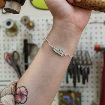Reversible Paint and Paintbrush Sterling Silver and Enamel Bracelet