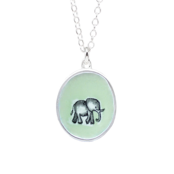 Golden Baby Elephant - 925 Sterling Silver Necklace Without Stones