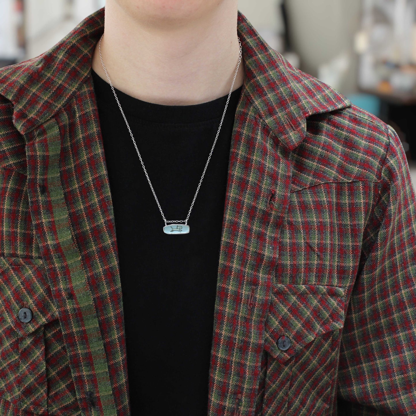 Reversible Cat Lady Necklace - Sterling Silver and Enamel Necklace on Adjustable Chain