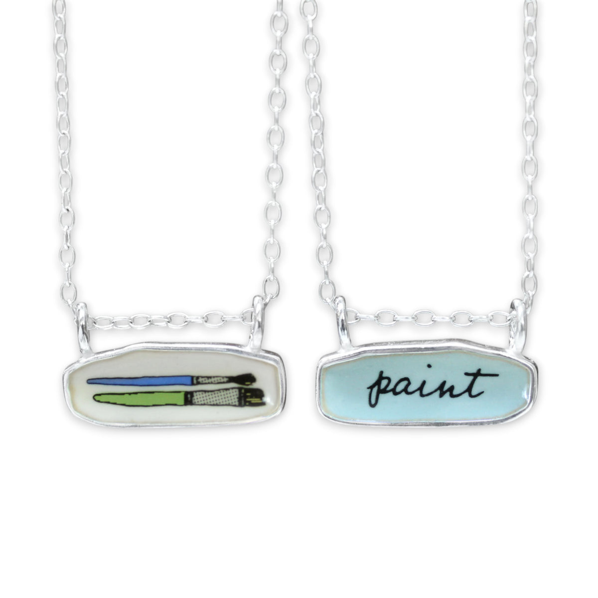 Reversible Paint Pendant Necklace for Artists and Painters