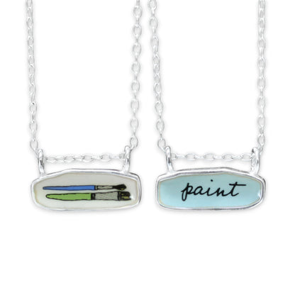Reversible Paint Pendant Necklace for Artists and Painters