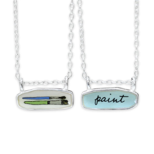 Reversible Paint Pendant Necklace for Artists and Painters