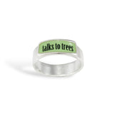 Sterling Silver and Enamel Talks to Trees Band Ring