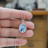 Stargazing Horse Necklace - Horse Pendant on Adjustable Chain made with Sterling Silver and Vitreous Enamel - Ranch Life Farm Girl