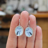 Stargazing Horse Earrings - Sterling Silver and Vitreous Enamel Horse Dangle Earrings