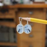 Stargazing Horse Earrings - Sterling Silver and Vitreous Enamel Horse Dangle Earrings